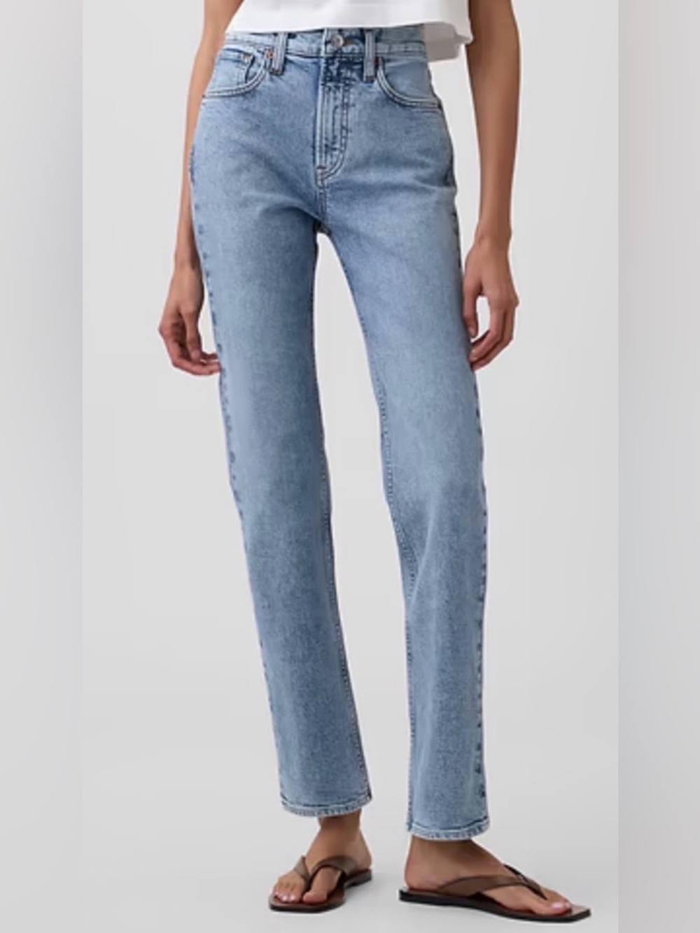 Gap High Rise Mom Jeans Size 26 Regular Medium Wash Straight Tapered